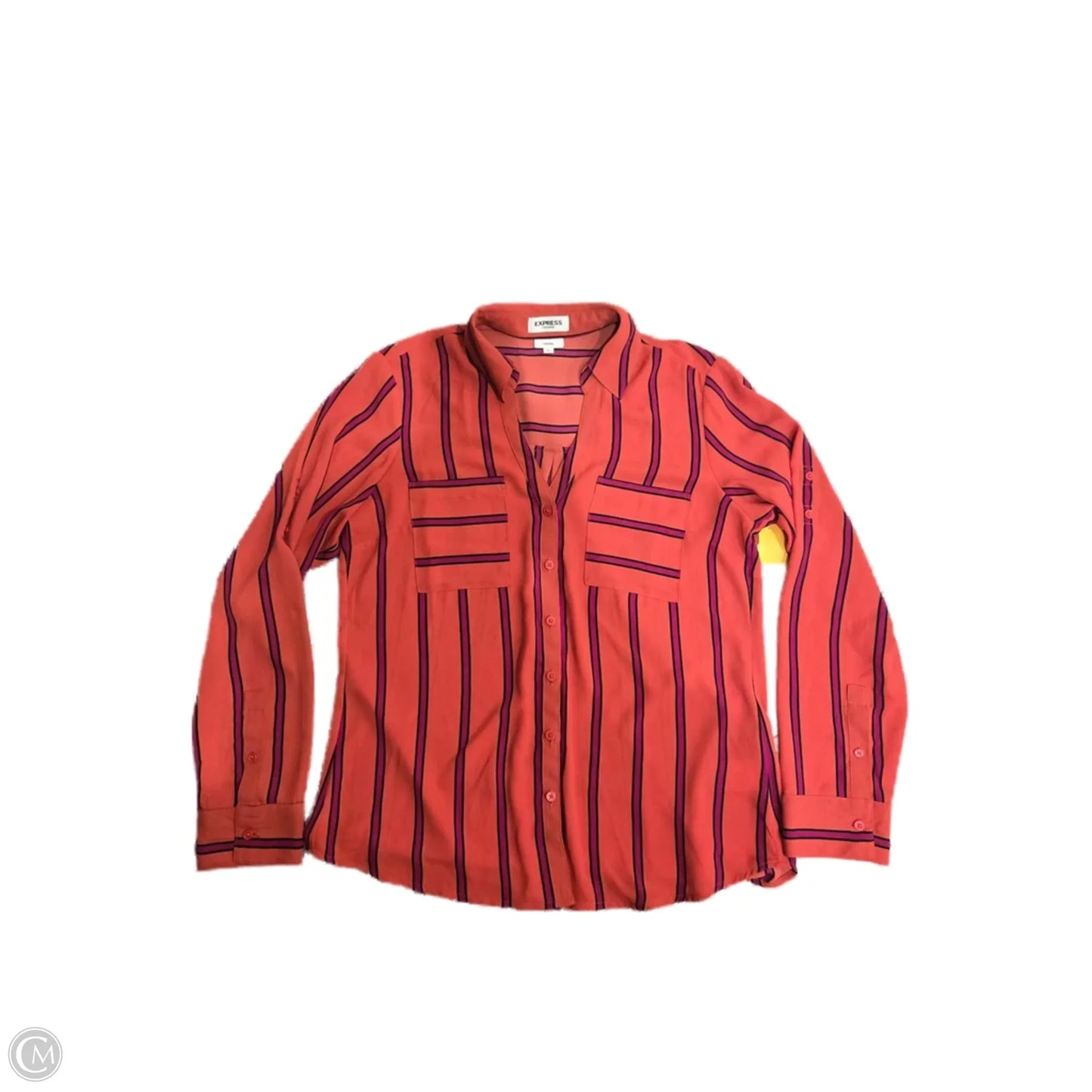 Blouse Long Sleeve By Express In Pink, Size: M