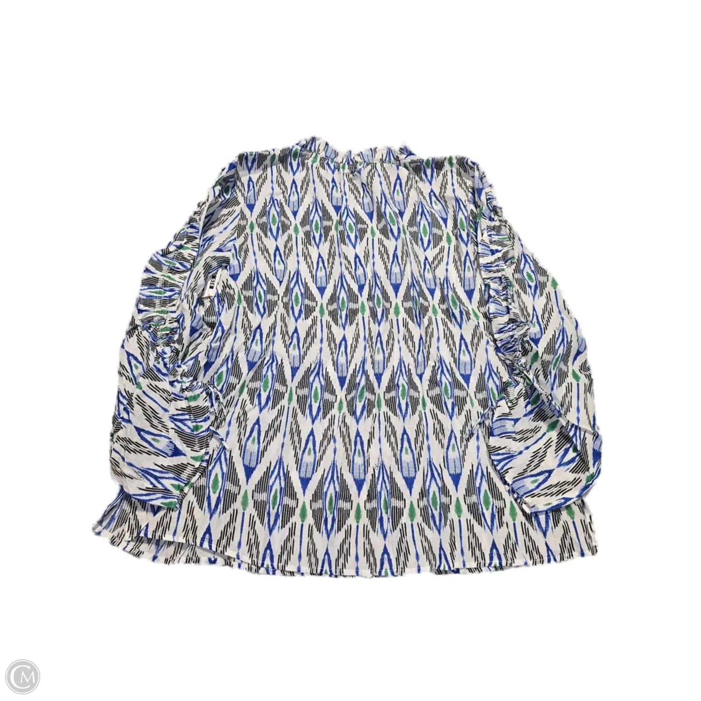 Blouse 3/4 Sleeve By Chicos In Blue, Size: 1x