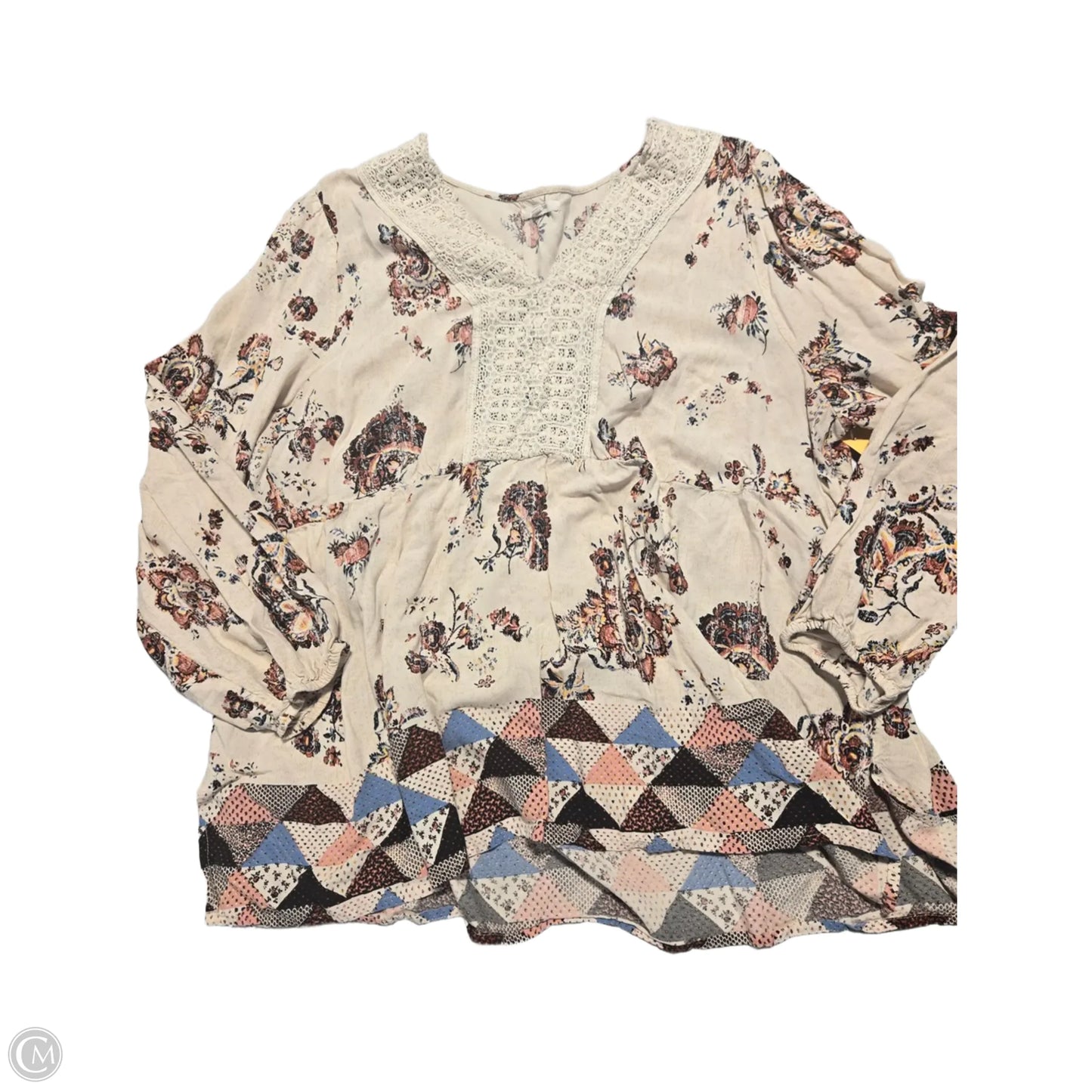 Top Long Sleeve By Maurices In Floral Print, Size: 2x