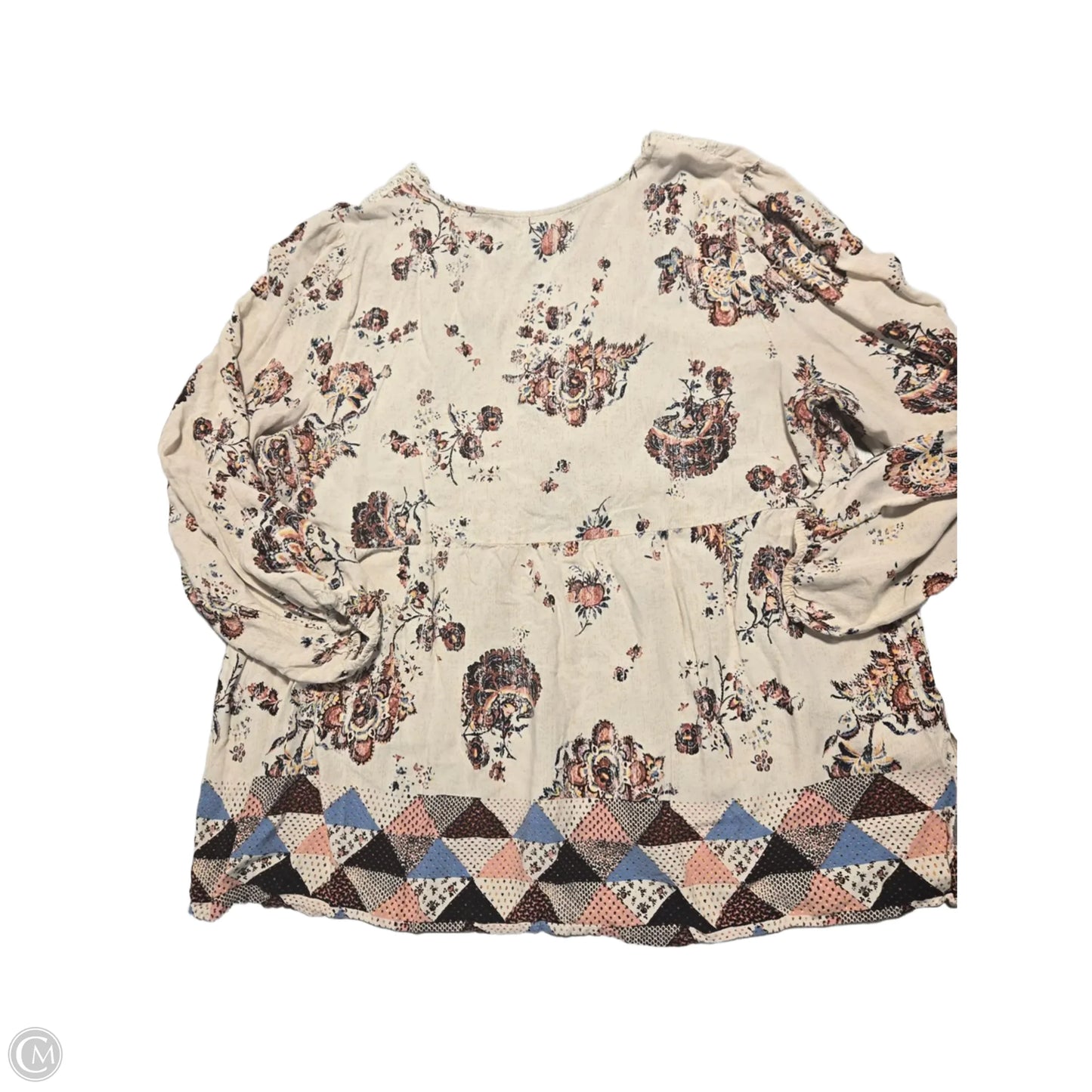 Top Long Sleeve By Maurices In Floral Print, Size: 2x