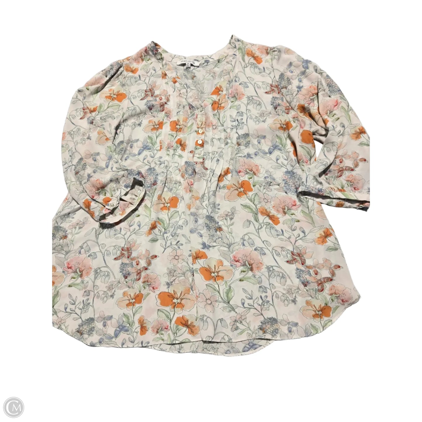 Blouse Short Sleeve By Rose And Olive In Floral Print, Size: 2x