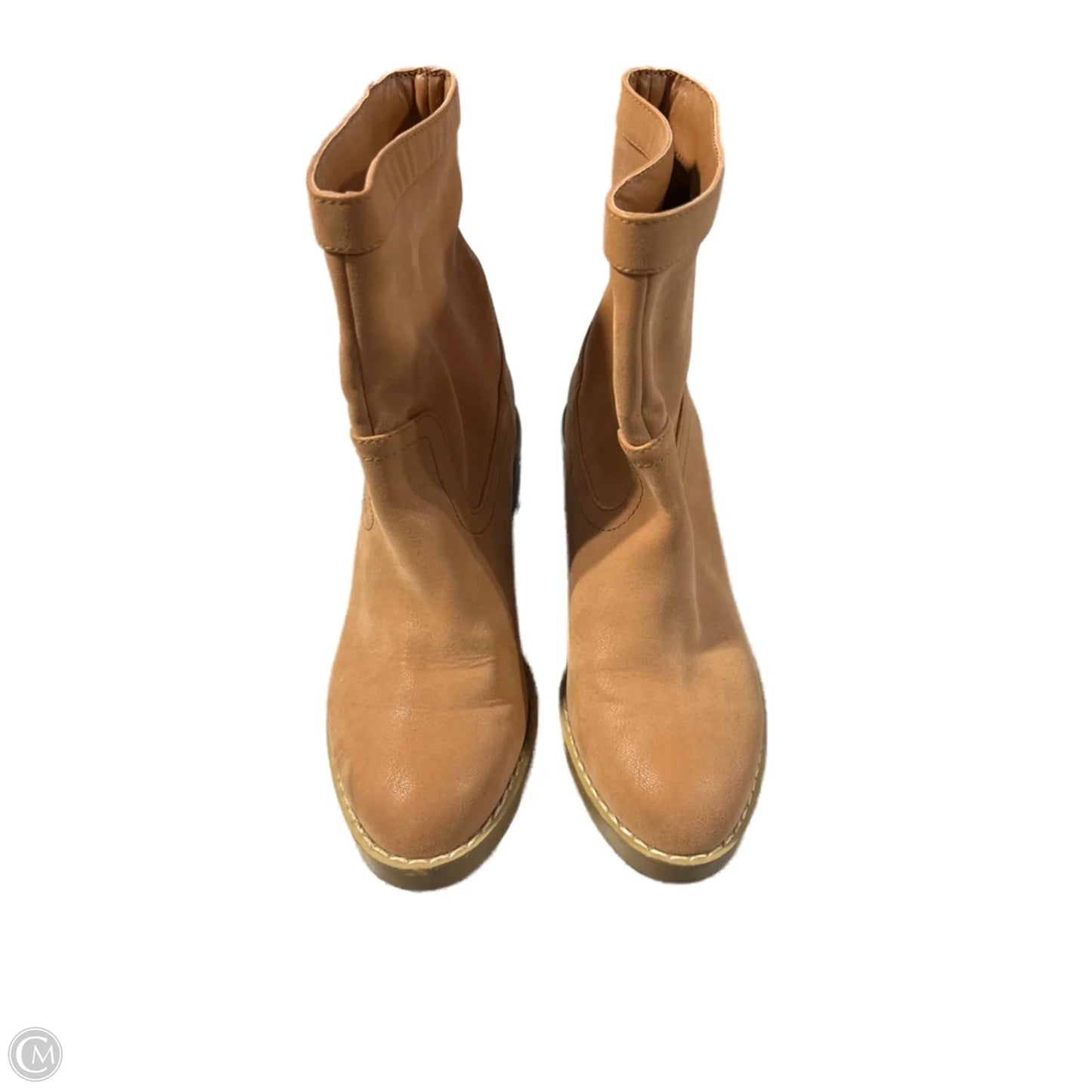 Boots Ankle Heels By Loft In Tan, Size: 6