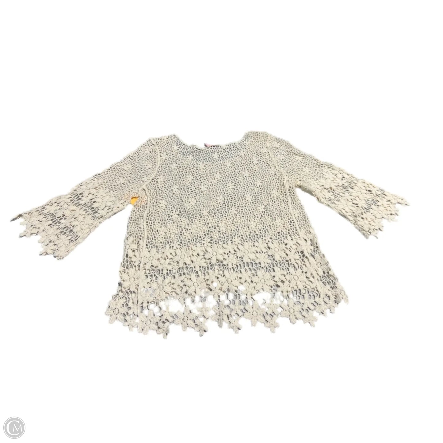 Blouse 3/4 Sleeve By Cme In Cream, Size: L