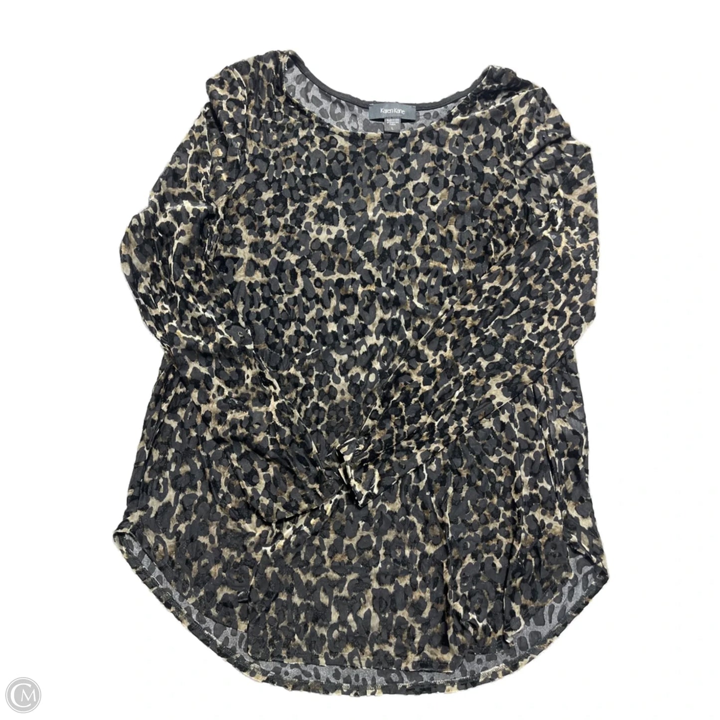 Blouse Long Sleeve By Karen Kane In Animal Print, Size: L