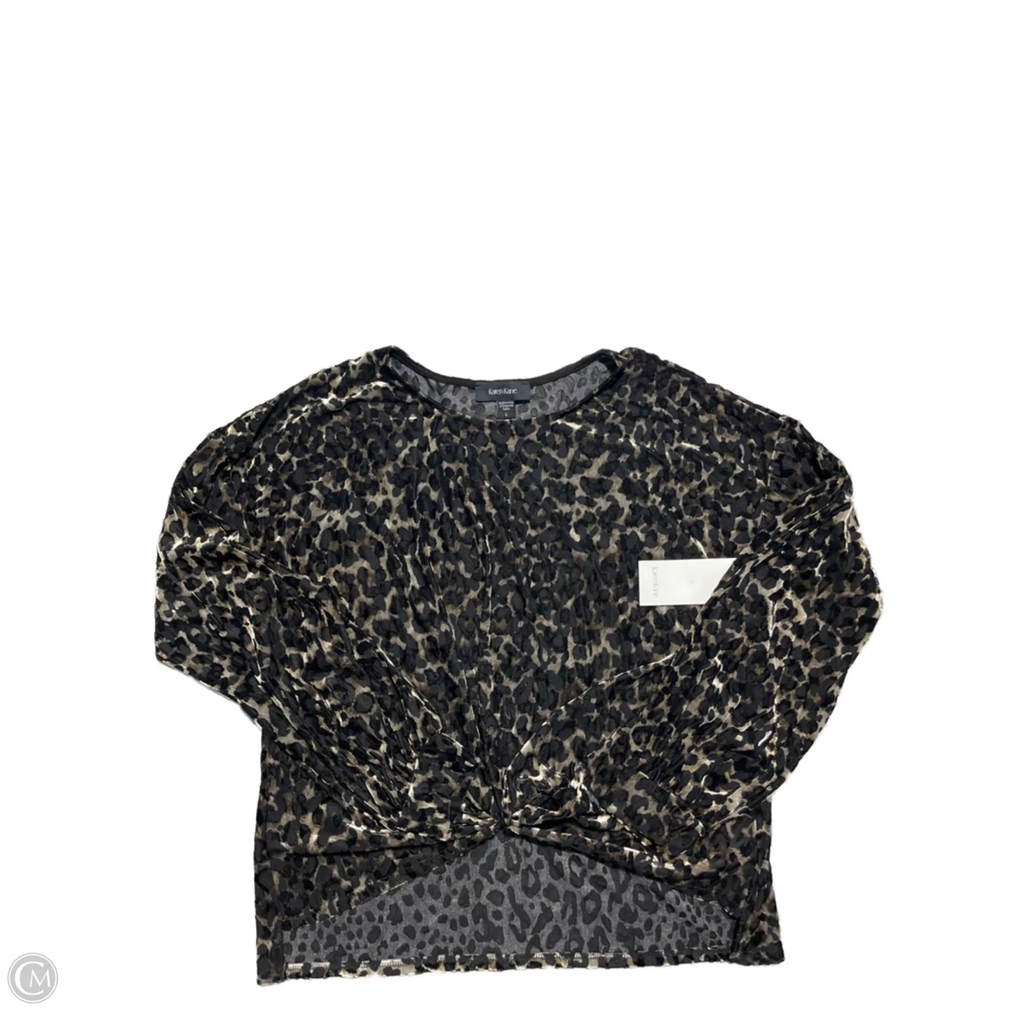 Blouse Long Sleeve By Karen Kane In Animal Print, Size: L