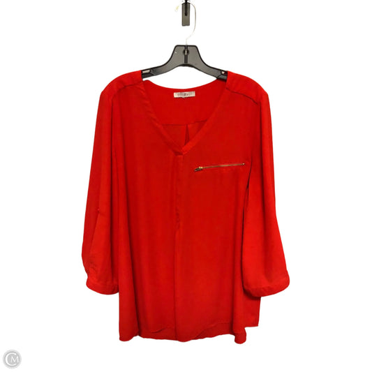 Top 3/4 Sleeve By Roz And Ali In Red, Size: L