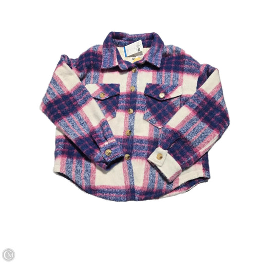 Jacket Shirt By Cmb In Blue & Pink, Size: L
