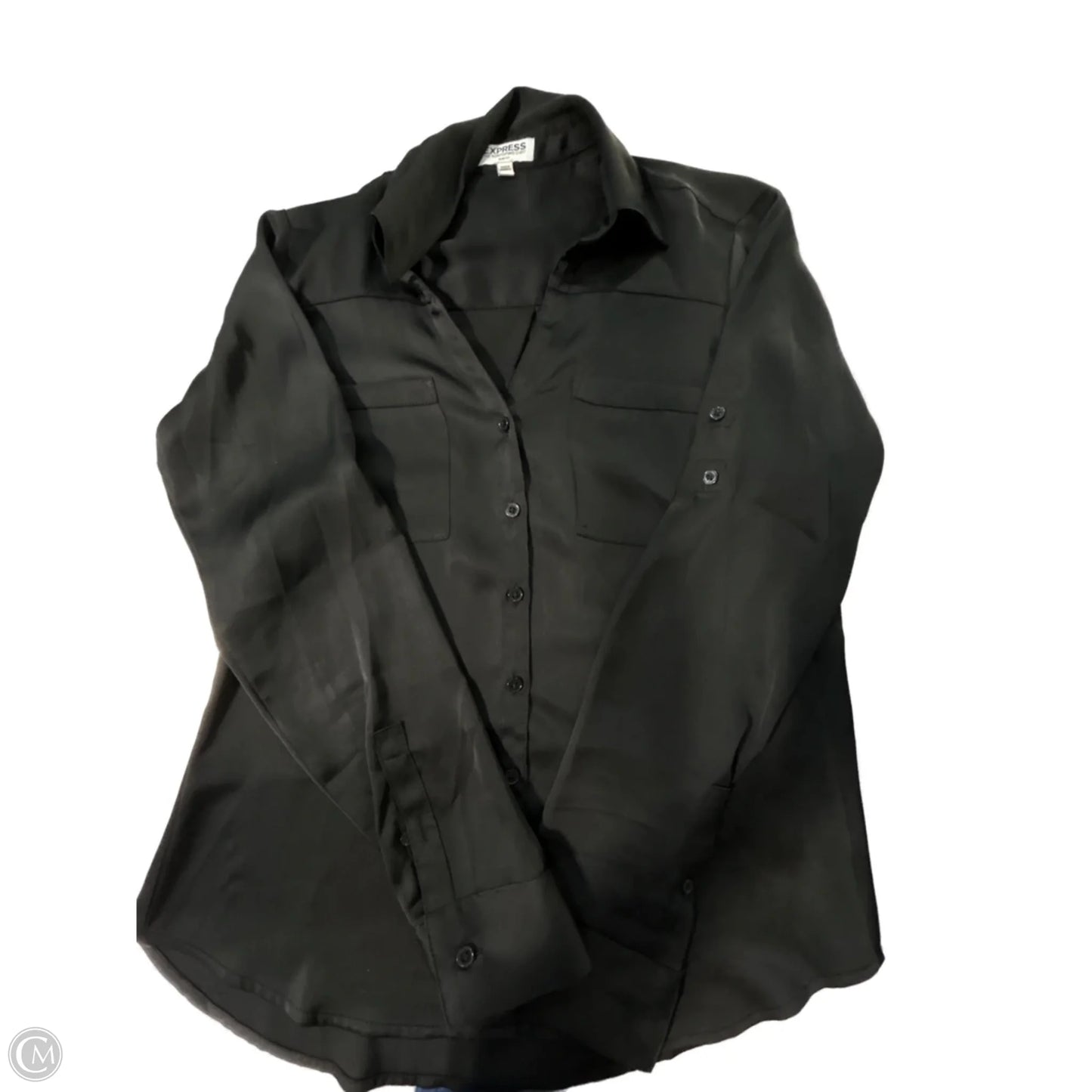 Blouse Long Sleeve By Express In Black, Size: Xs
