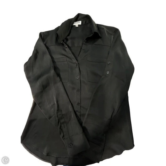Blouse Long Sleeve By Express In Black, Size: Xs