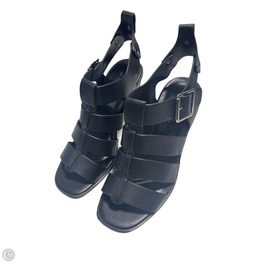 Sandals Heels Block By Soda In Black, Size: 7