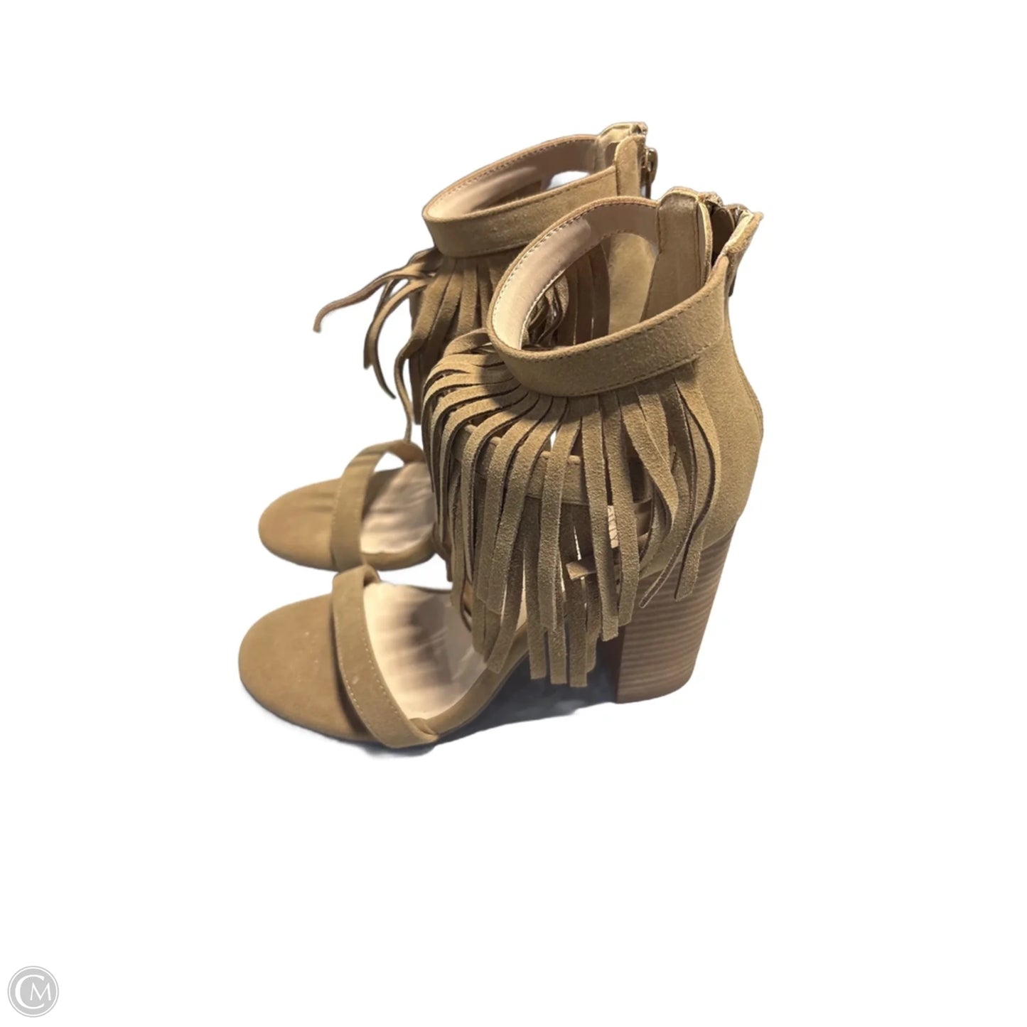 Sandals Heels Block By Cmc In Tan, Size: 6.5