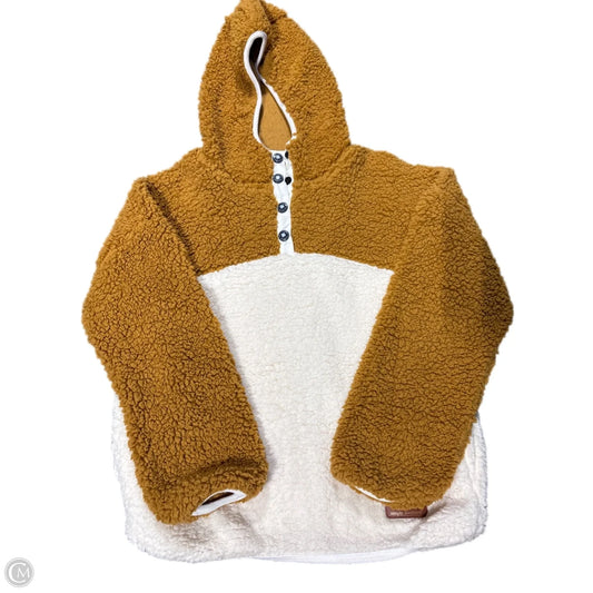 Jacket Fleece By Simply Southern In Cream & Tan, Size: M