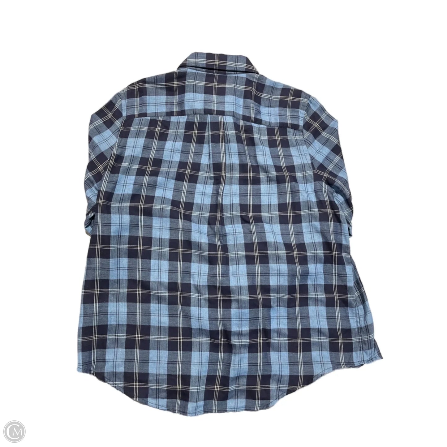 Top Long Sleeve By Calvin Klein In Plaid Pattern, Size: Xl