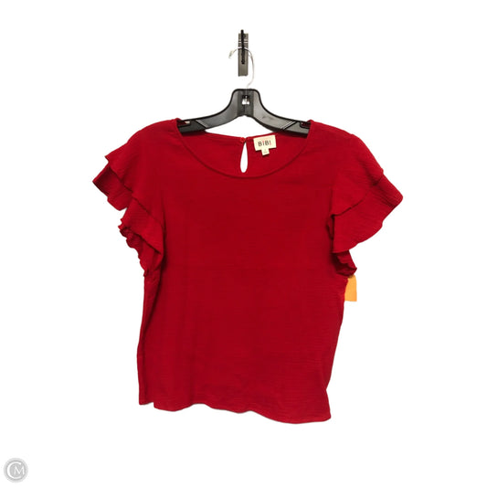 Blouse Short Sleeve By Bibi In Red, Size: S