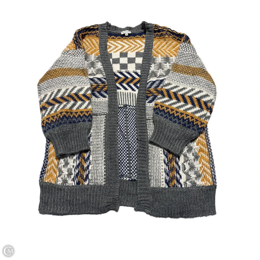 Sweater By Multiples In Grey & Yellow, Size: M