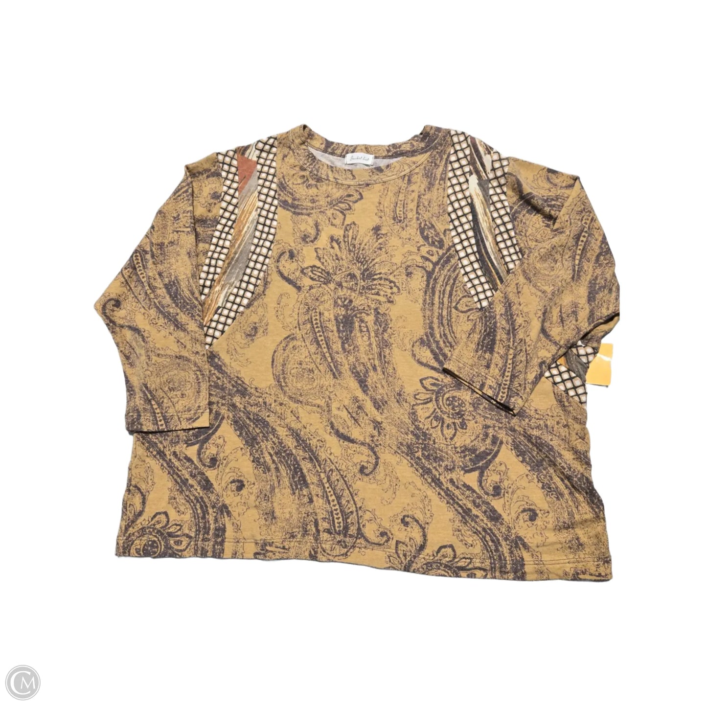 Top Long Sleeve By Cme In Tan, Size: M