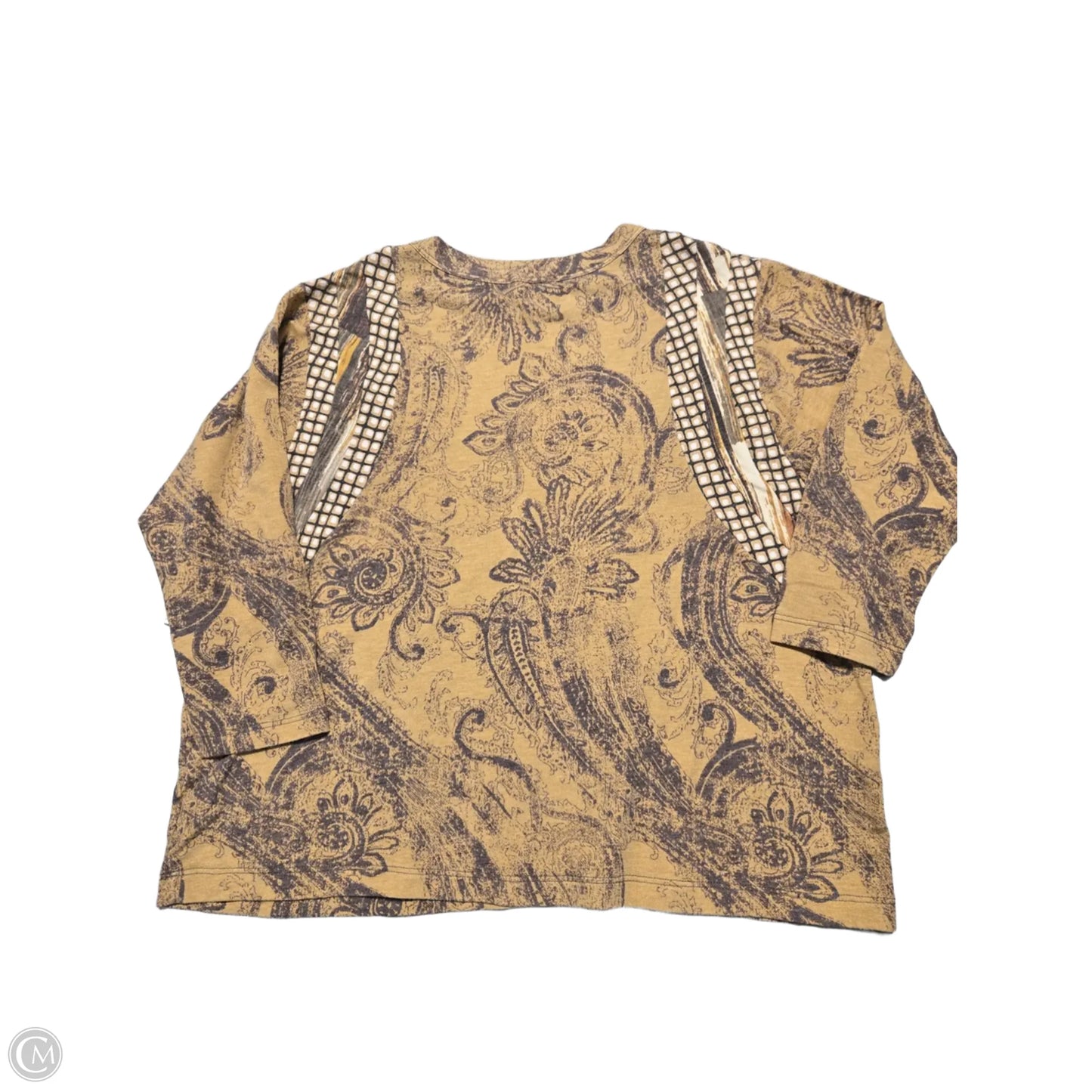 Top Long Sleeve By Cme In Tan, Size: M