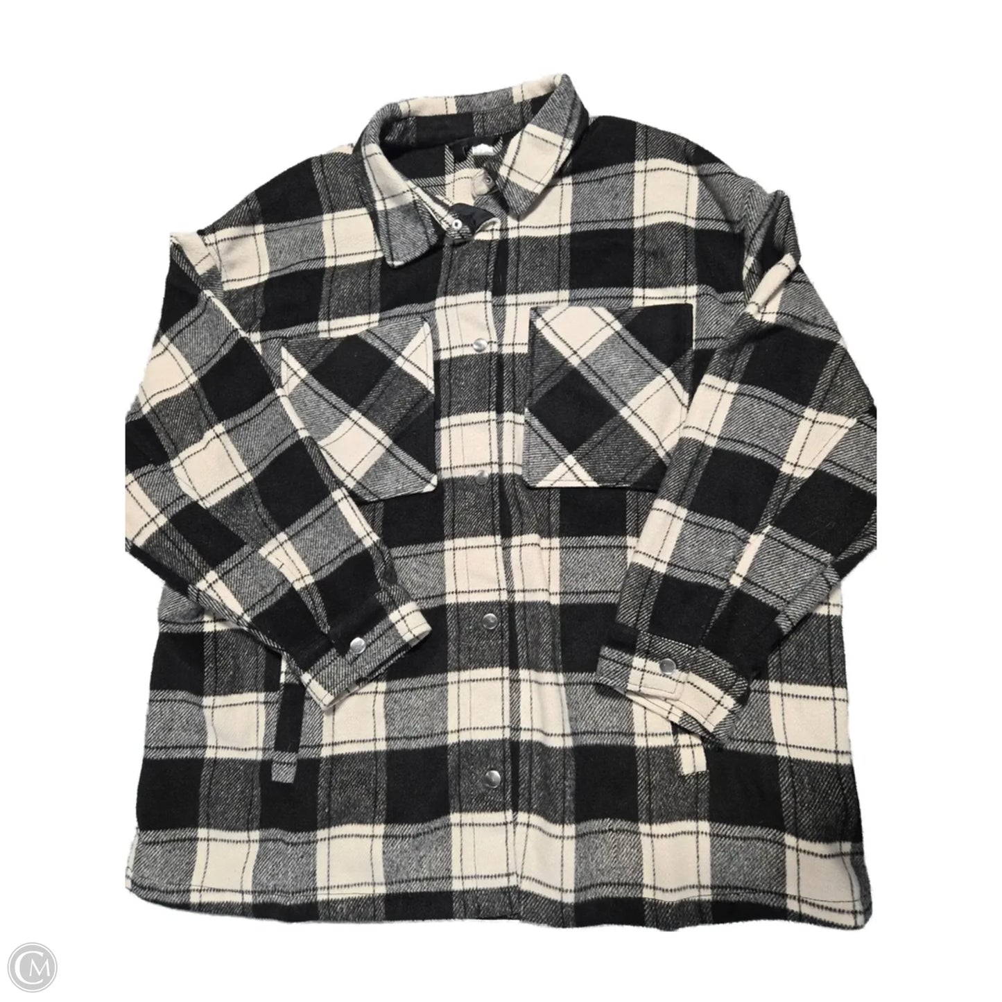 Jacket Fleece By Divided In Black & Cream, Size: Xl