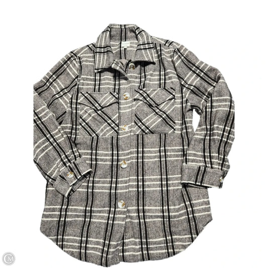Jacket Shirt By Ellison In Plaid Pattern, Size: L