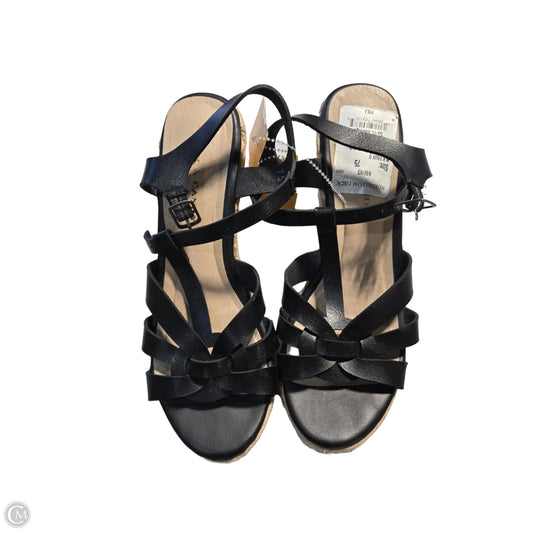 Sandals Heels Wedge By Rock And Candy In Black, Size: 7.5