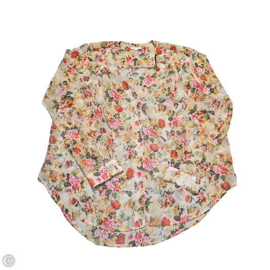 Blouse Long Sleeve By Pleione In Floral Print, Size: L