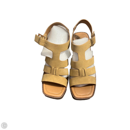 Sandals Heels Wedge By Soda In Brown, Size: 6