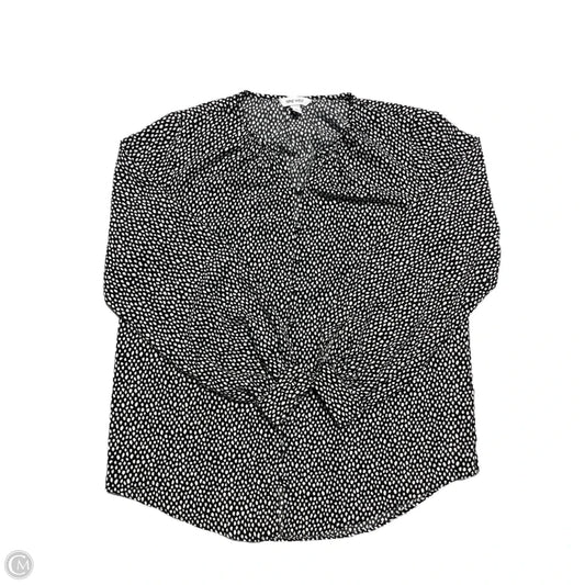 Blouse Long Sleeve By Nine West In Polkadot Pattern, Size: M