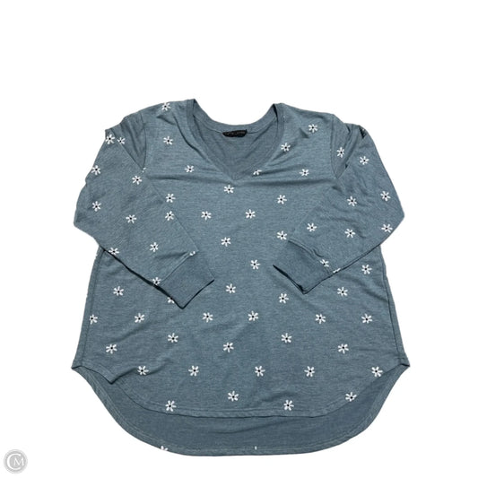 Top Long Sleeve Basic By Jane And Delancey In Blue, Size: 1x