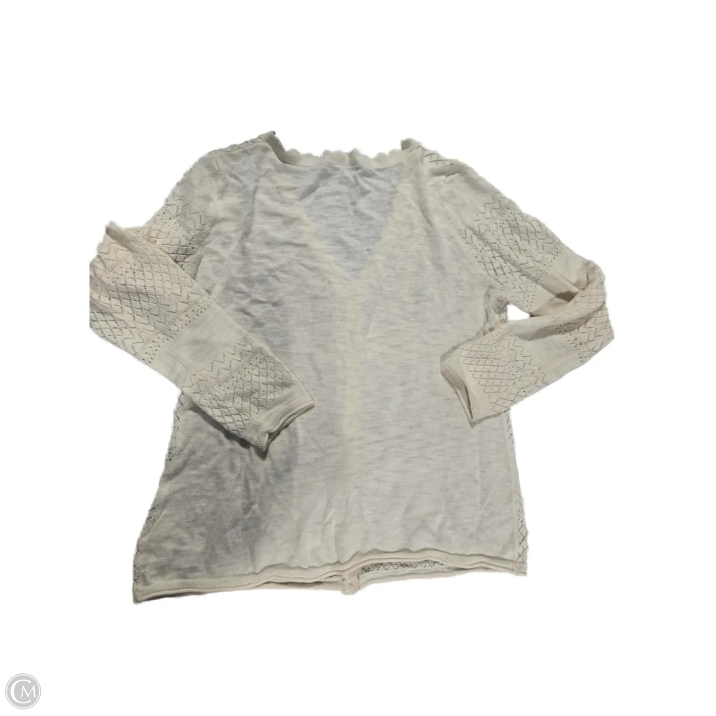 Sweater Cardigan Designer By Frye In Cream, Size: M