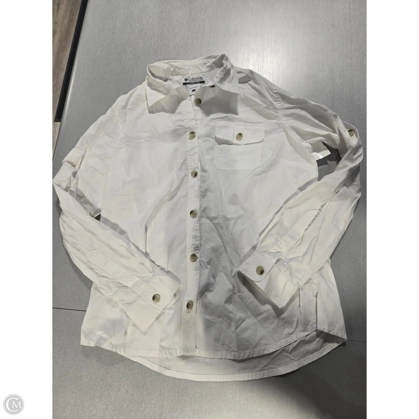 Top Long Sleeve Basic By Columbia In White, Size: L