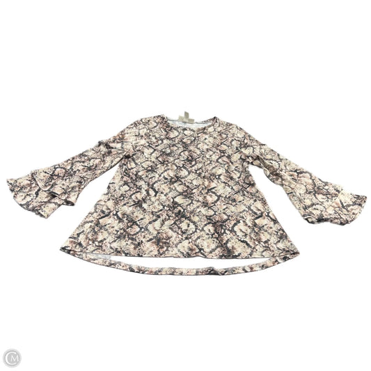 Top Long Sleeve By Emaline In Snakeskin Print, Size: Mp