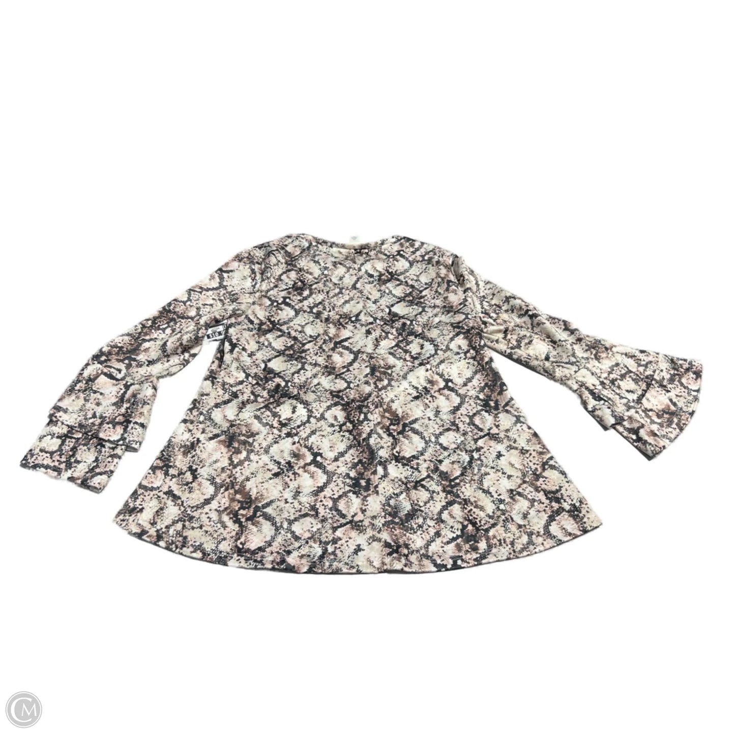 Top Long Sleeve By Emaline In Snakeskin Print, Size: Mp