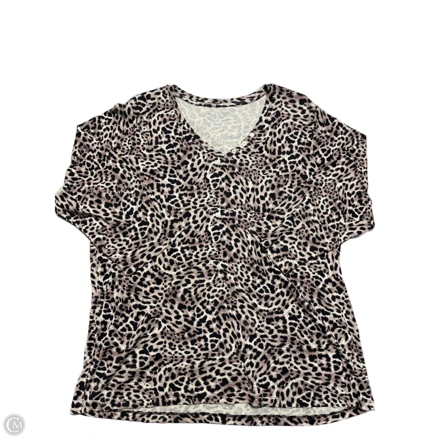 Top 3/4 Sleeve By Chicos In Animal Print, Size: Xxl