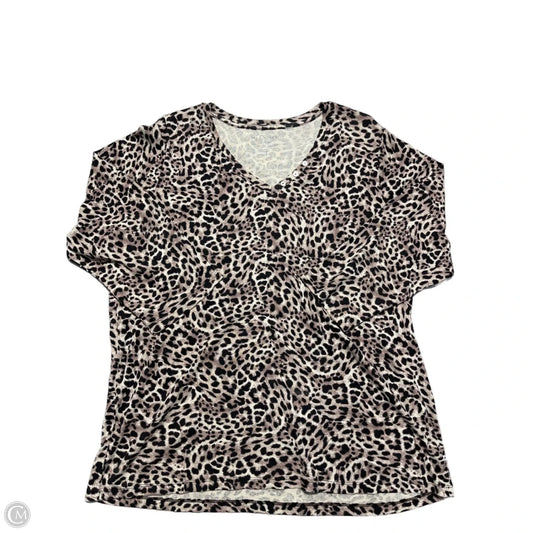 Top 3/4 Sleeve By Chicos In Animal Print, Size: Xxl