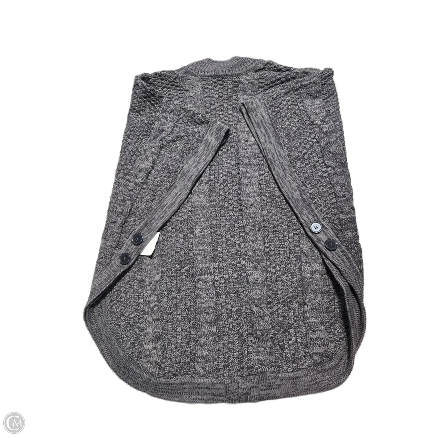 Sweater Short Sleeve By D&co. In Grey, Size: L