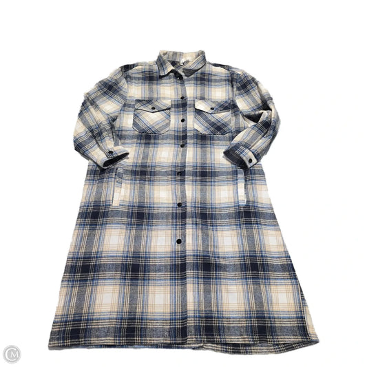 Coat Faux Fur & Sherpa By Elan In Plaid Pattern, Size: L