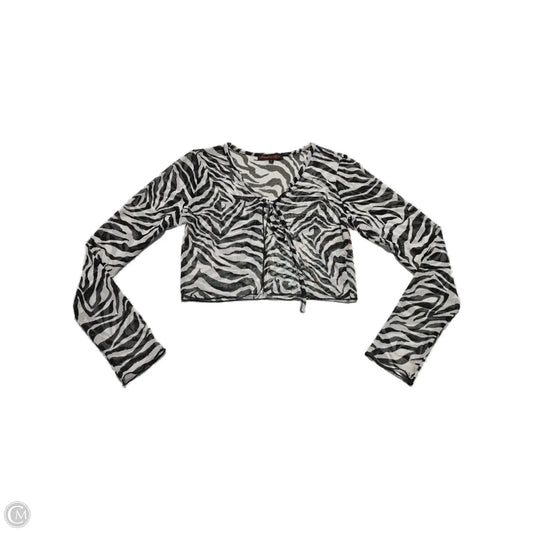 Top Long Sleeve By Cme In Zebra Print, Size: M