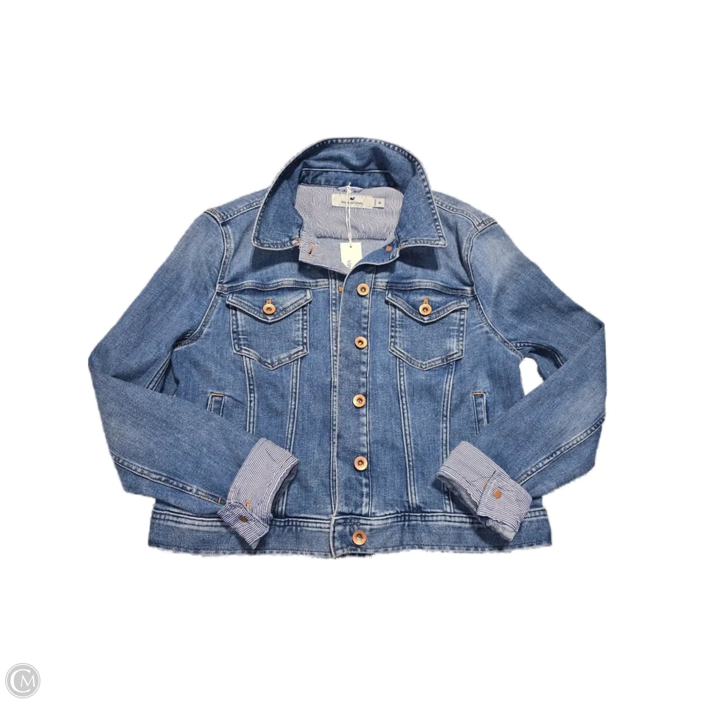Jacket Denim By Vineyard Vines In Blue Denim, Size: M