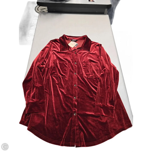 Top Long Sleeve By Bloomchic In Red, Size: 2x