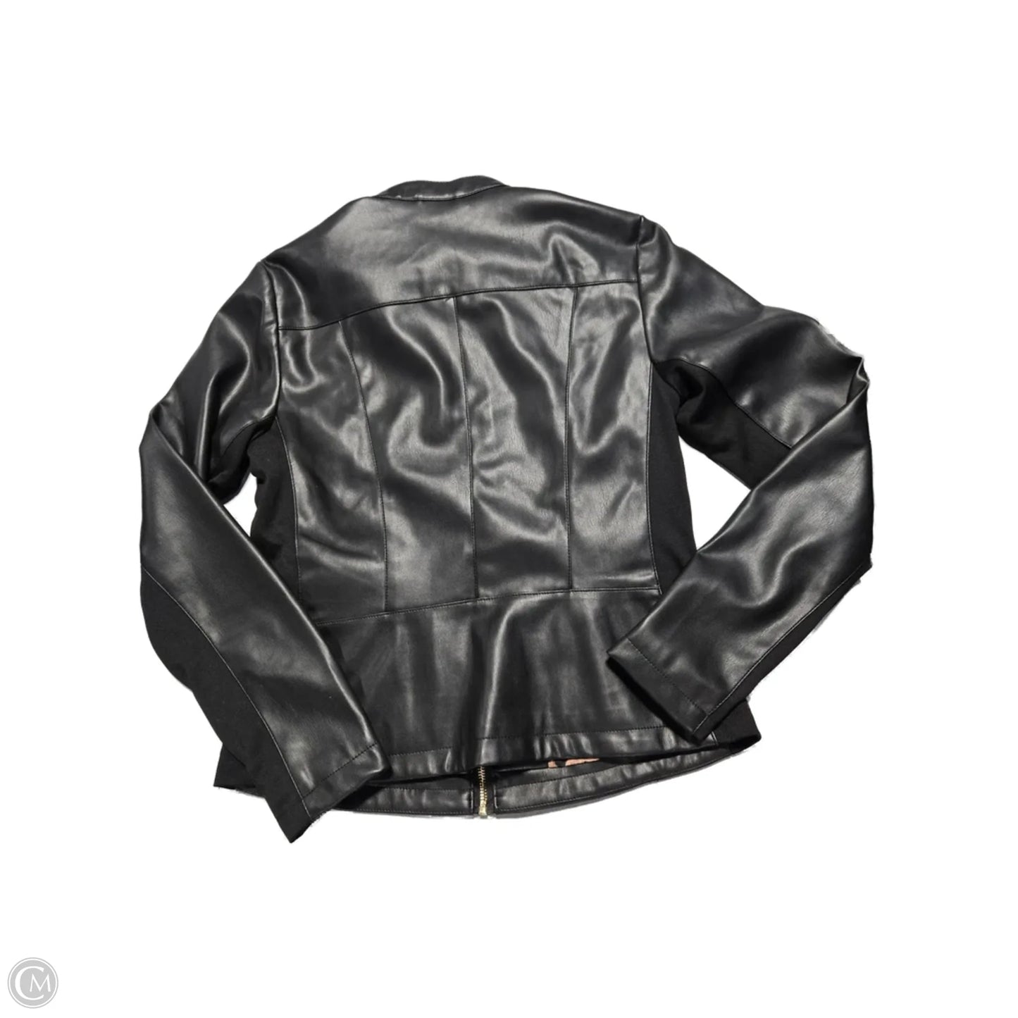 Jacket Leather By Calvin Klein In Black, Size: M