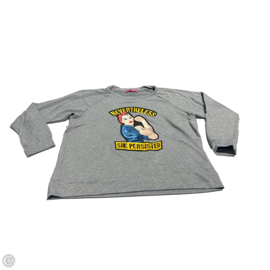 Top Long Sleeve By Cmc In Grey, Size: Xl