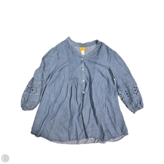 Top 3/4 Sleeve By Ruby Rd In Blue, Size: 1x