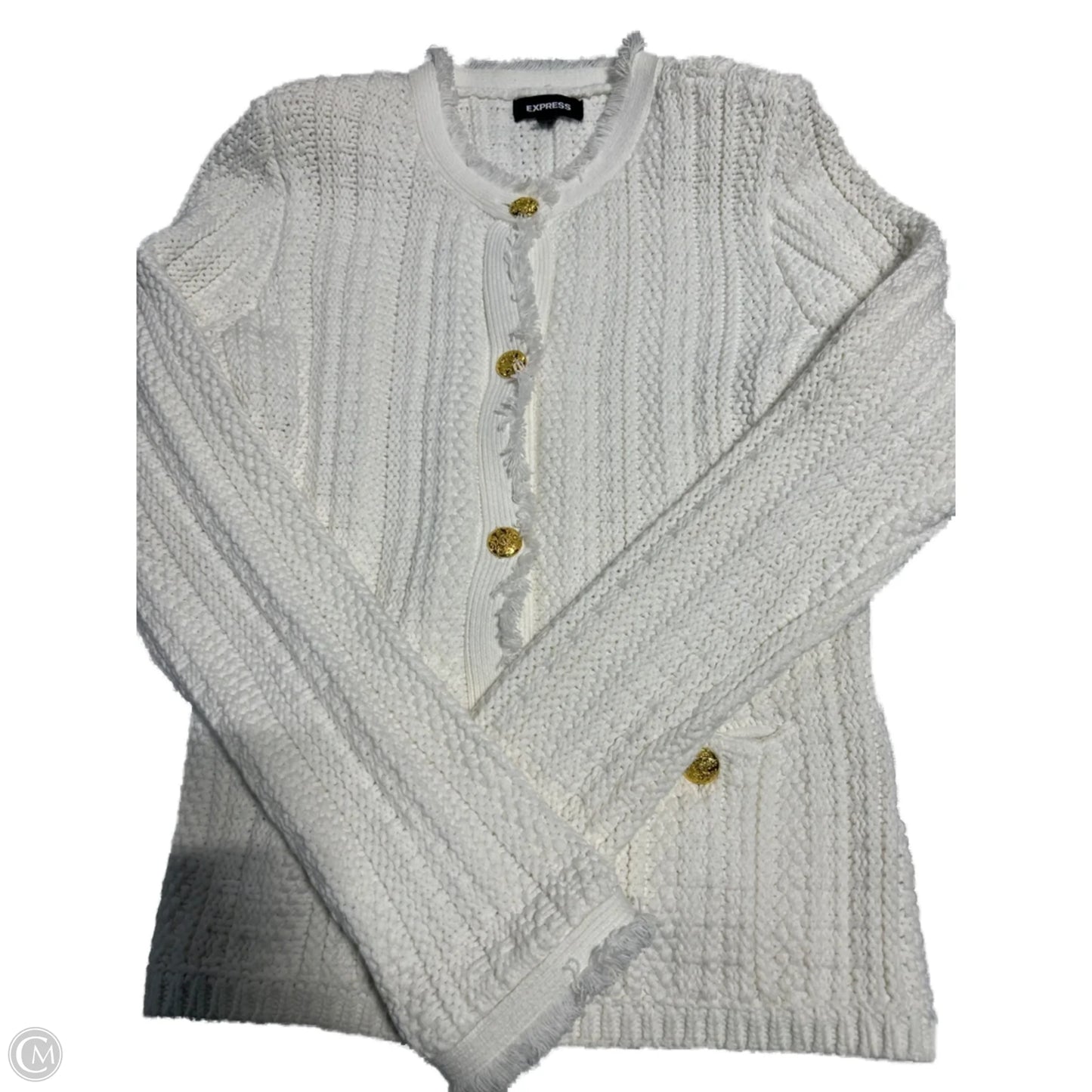 Cardigan By Express In Cream, Size: M