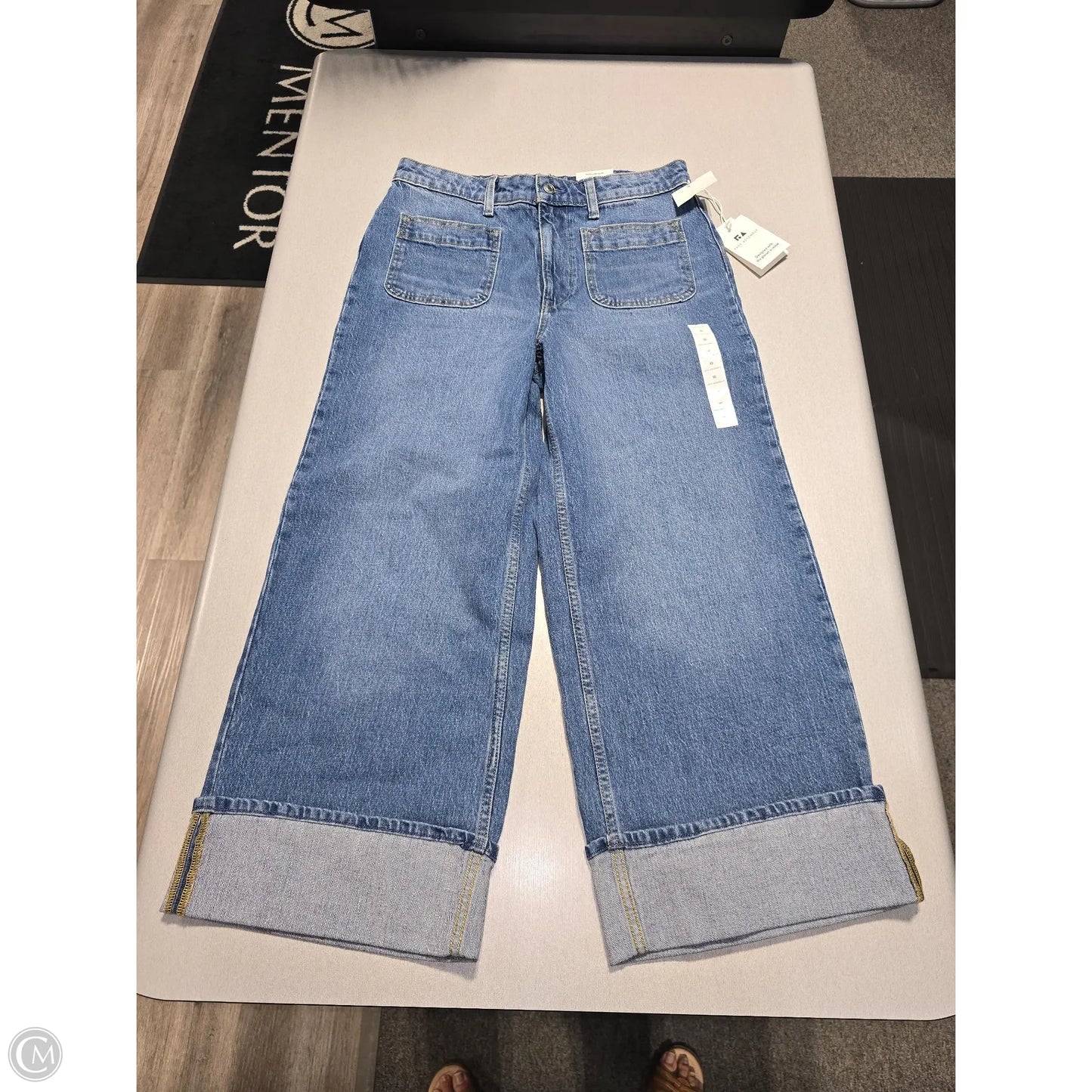 Jeans Wide Leg By Free Assembly In Blue Denim, Size: 10