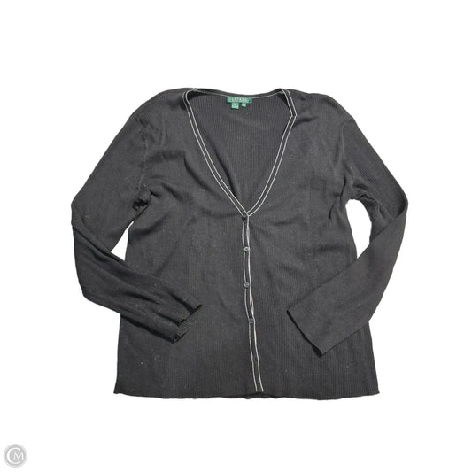 Cardigan By Lauren By Ralph Lauren In Black, Size: 3x