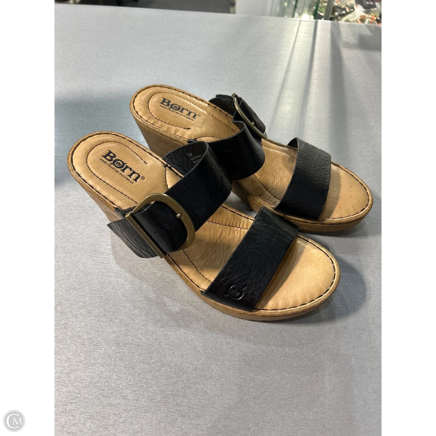 Sandals Flats By Born In Black, Size: 7