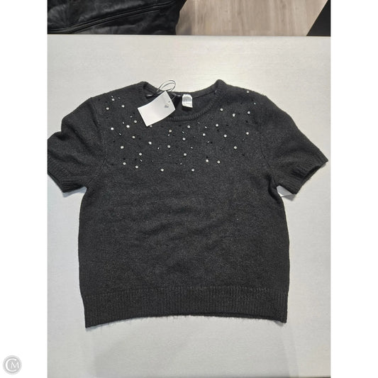 Sweater Short Sleeve By Divided In Black, Size: M