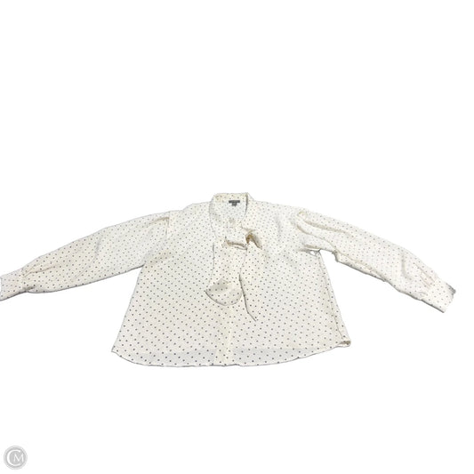 Blouse Long Sleeve By Ann Taylor In Cream, Size: Sp