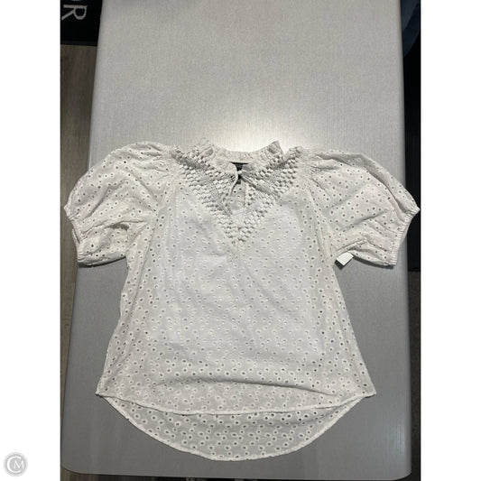 Top Short Sleeve By Simply Vera In White, Size: M