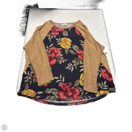 Top Long Sleeve By Cmc In Floral Print, Size: 3x